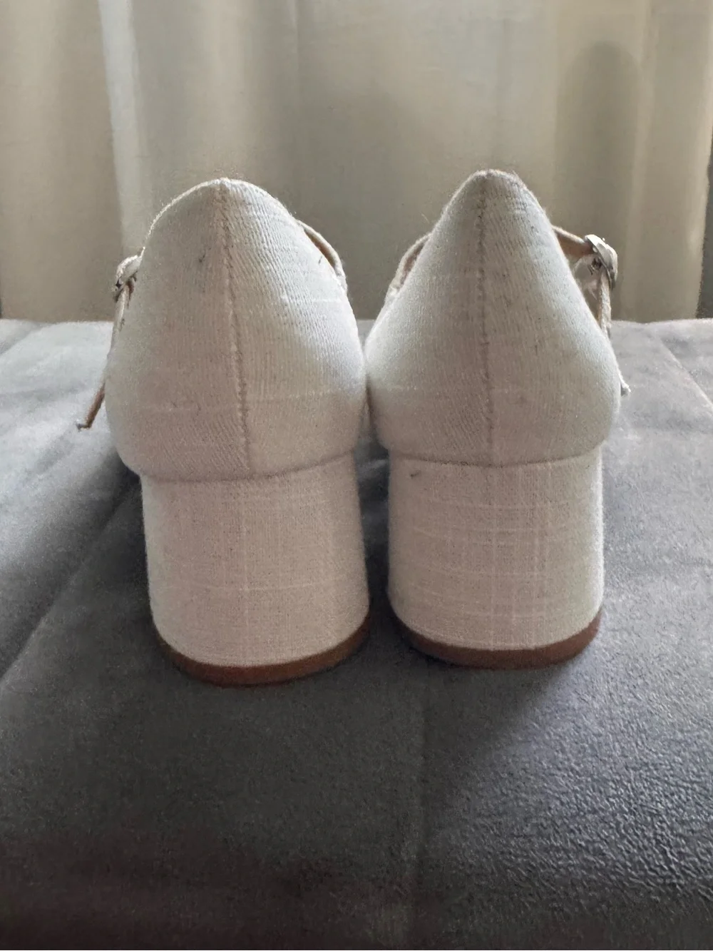 Steve Madden Cream Floral Cutout Mary Jane Heel with Button Strap